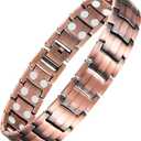 Feraco Men's Copper Magnetic Bracelet Elegant 99.99% Solid Copper Bracelets with Double-Row Strong Magnets, Magnetic Jewelry