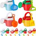 Sosation 24 Pcs Kids Watering Can Set 12 Plastic Small Watering Can Bulk 12 Shovels Gardening Tools Sand Toy Mini Water Buckets Play Kit for Flower Soil Planting Loosening Digging Trowel Rake Beach