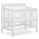 Dream On Me Aden 4-in-1 Convertible Mini Baby Crib, GREENGUARD Gold & BSA Certified, Sustainable Pinewood, Non-Toxic Finish, 3 Mattress Heights, Converts to Mini Day & Twin-Size Bed - White