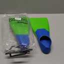 Sporti Adult-Kids Swim Fins for Pool Lap Swimming - Long Floating Fins for Swimming & Snorkeling - Swim Flippers for Training (M 5-6 / W 6-7, Lime-Green-Blue)