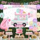 4th Ice Cream Birthday Party Decor We All Scream 4 Ice Cream Birthday Party Decor with We All Scream 4 Ice-Creams Backdrop Banner Cake Topper Sweet Summer Party Favors for 4th Girl