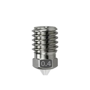 Dual Metal Ceramic Nozzle, M6*10.6mm Thread for Bambu Lab 2.0 Hotend, Compatible with P1P/P1S /A1/A1 Mini, High-Temp Wear-Resistant Zirconia Nozzle for 3D Printing PLA ABS PC Nylon (0.4mm)