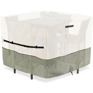 Square Patio Furniture Cover for 5-Piece Bar Height Patio Dining Set Covers,100% Waterproof Outdoor 66 Inch Square High Wicker Bar Table and Chairs Cover, Beige Square Patio Furniture Cover for 5-Piece Bar Height Patio Dining Set Covers,100% Waterproof Outdoor 66 Inch Square High Wicker Bar Table and Chairs Cover, Beige