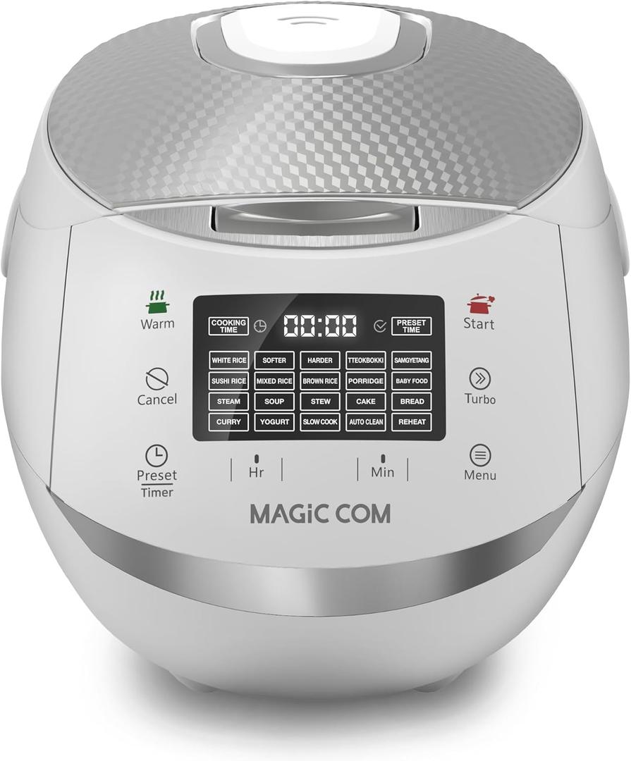 MAGiC COM Rice Cooker, 10Cups(Uncooked) 15 Pre-Set Menus with One-Touch Cooking, Multi-Cooker & Steamer for White Rice, Cake, Bread & Yogurt. Non-Stick Inner Pot & Auto Keep-Warm, Easy to Use & Clean