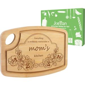 Joeyan Bamboo Cutting Board for Mom, Mothers Day Gifts for Grandma, Engraved Charcuterie Chopping Board with 2-Sided Juice Grooves, Personalized Birthday Christmas Presents for Mama from Daughter Son