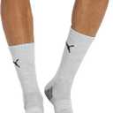 PUMA Men's Crew Socks, Black,Gray  Size 13-15 (6-Pack)