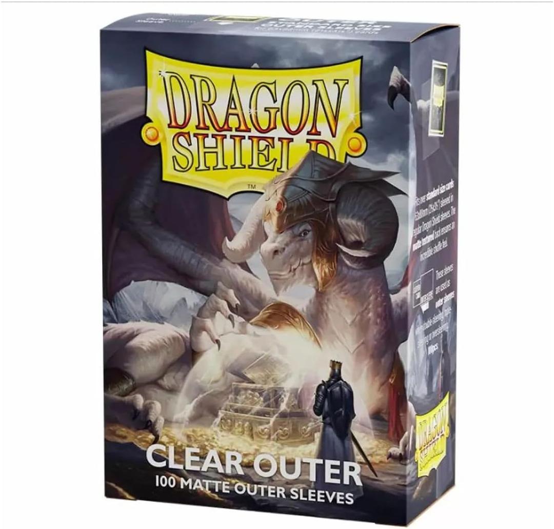 Dragon Shield | Matte Clear Outer Sleeves | 100 CT - Smooth & Tough Premium TCG Sleeves | Compatible with Pokemon, Flesh & Blood, One Piece & Magic The Gathering