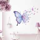 Gorgeous Blue Purple Butterflies Wall Stickers Art Wall Decals | Removable Vinyl Peel and Stick Butterfly for Living Room Bedroom Kids Room Nursery Playroom Home Decor, 23.6" x 18.5" / 60 cm x 47 cm