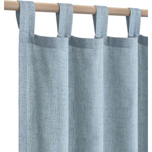 Grey Blue Curtains 84 Inch Length for Bedroom 2 Panels Set Tab Top Light Filtering Semi Sheer Linen Textured Country Blue Farmhouse Curtains for Living Room Dining Dusty Blue Gray Drapes 52x84 Long