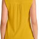 2 x SUNNEGOO Womens Summer Tank Tops Sleeveless Dressy Casual Shirts Loose Fit Tunic Business Work Blouses Basic Trendy Outfits (Yellow, M)