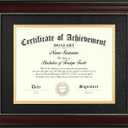 DOAI ART 8.5x11 Diploma Frame Classic Mahogany Color Display 8.5x11-inch with Black Over Gold Mat or 11x14 Document &Certificate Without Mat,Wide Molding, Gold Beads Hanging Hardware Included