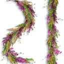 Suncalla 5.9 ft Mardi Gras Glitter Tinsel Garland Mardi Gras Decorations Purple Gold and Green Glitter Tinsel Twist for Front Door and Floats Decor Party Decoration Garland for Home Indoor and