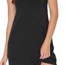 Hanes Women's Originals, Comfywear Supersoft Sleep Slip Dress with Built-in Shelf Bra (Medium, Black)