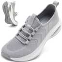 Rollstep Wide Toe Box Shoes Women Extra Wide Width Sneakers Air Cushion Road Running Shoes Ultra Light Tennis Gym Workout Training Shoes Breathable Walking Shoes with Arch Support, Size 43