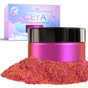 Ceya Chameleon Mica Powder, 1.8oz/ 50g Lavish Party Chrome Nail Powder, Cosmetic Grade Pearlescent Effect Color Shift Pigment for Epoxy Resin, Makeup, Nail Polish, Soap Dye, Candle Making, Craft