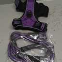 No Pull Dog Harness Adjustable Reflective Oxford Easy Control Medium Large Dog Harness with A Free Heavy Duty 5ft Dog Leash (M (Neck: 14.5"-20.5", Chest: 22"-28"), Purple Harness+Leash)