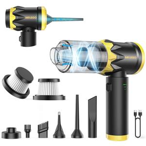Mr.ego Car Vacuum Portable Cordless, 18500Pa Hand Held Vacuum Cleaner and Air Duster, 4-in-1 Mini Vacuum with Multi-Nozzles for Small Jobs, Car, Home, Desk, Keyboards (Black)