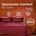 TEXAS LINEN CO. Egyptian Cotton Split King Sheet Set - Texan Talkin' Collection 600 Series 5 PC Sheets for Adjustable Bed (Burgundy), Extra Long Staple, Luxury Hotel Sheets, 16" Deep Pocket Bedsheet
