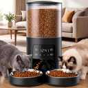 DUMOS 6L Automatic Cat Feeder for 2 Cats, Timed Pet Food Dispenser, Black