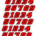 Thick 10 mil Custom Colors Baseball Hockey Football Lacrosse Softball Helmet Two Color Black Red Number Sticker Decal Set 1.25 in tall 3 sets