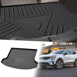 Flat Face Cargo Liner Rear Trunk Mat Trunk Cargo Luggage Boot Tray Mat Stripes and Triangles Pattern for Kia Seltos KX3 2020-2021 Anti-Slip