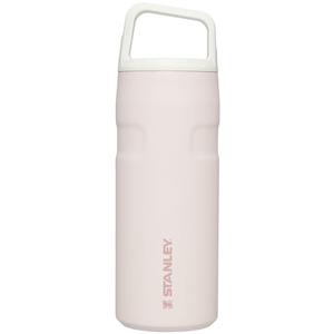 Stanley IceFlow Cap and Carry Water Bottle 16 oz | Wide Mouth Twist Lid | Lightweight and Leakproof for Travel and Sports | Insulated Stainless Steel | BPA-Free | Rose Quartz Glimmer