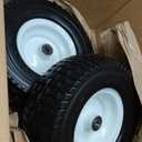 2 Pack, 13x5.00-6 Flat Free Lawn Mower Tire and Wheel, 13x5-6 Riding Lawnmower Tire with 3"-6" Centered Hub and 3/4" & 5/8" Bearings, Tractor Turf Tire Turf-Friendly, 2 Pack