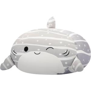 Squishmallows Original 12-Inch Sachie Grey Striped Shark Stackables - Official Jazwares Plush