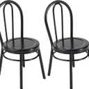 2 Pcs Miniature Black Dinning Chair 1:12 Scale Mini Metal Chairs for DIY Dollhouse Kitchen Furniture Decoration