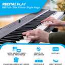 Alesis 88 Key Keyboard Piano with 480 Sounds, Speakers, USB MIDI, Carry-Bag, Stand, Headphones, Pedal and Piano Lessons for Beginners, 88 Keys + Accessories