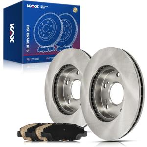 KAX Front Brake Kit, Carbon Fiber Ceramic Brake Pads and Rotors, Replacement for 2006-2011 Honda Civic 1.8L, Automotive Replacement Brake Kit (31311+D465A)