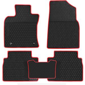 Car Floor Mats Custom Fit for Toyota Camry 8th 2018 2019 2020 2021 2022 2023 2024 Rubber Black Red Car Floor Liners Set All Weather Season Protection Heavy Duty Odorless