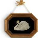 Zelvix Vintage Wall Art Framed, Gold Framed Wall Art Decor, Black Swan Classical Vintage Painting Prints, 8"x12" Picture Frame for Living Room Bathroom Kitchen Bedroom