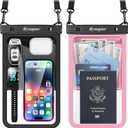 2 Pack Waterproof Phone Pouch - 10in Waterproof Phone Case with Lanyard, IPX8 Cell Phone Dry Bag Beach Cruise Ship Essentials for iPhone 16 15 14 Pro Max, Galaxy S25 S24 Ultra (Extra Large [10-inch])