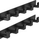 PMMASTO Coat Rack Wall Mount, Coat Hooks Wall Hooks for Hanging, Stainless Steel Coat Hanger Towel Hooks for Bathrooms, Hat Rack (Black 5 Hooks, 2 Pack)