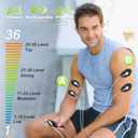 Dual Channel TENS EMS Unit 24 Modes 36 Levels, Upgraded Large Screen Intensity Muscle Stimulator for Back Neck Shoulder Pain Relief, Rechargeable Electric Pulse Massager TENS Machine with 10 Pads (Black)