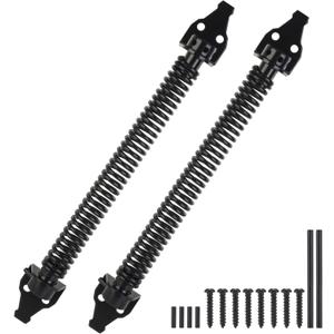 14" Gate Spring Self Closing, Heavy Duty Black Door Closer Spring, Adjustable Tensioner Automatic Outdoor Gate Closure, Gate Spring Hardware for Wooden and Vinyl Fence, 2 Pack