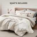 Bedsure Oversized Queen Comforter Set - Beige Soft Bedding for All Seasons, Cationic Dyed Bed Set, 3 Pieces, 1 Oversized Queen Size Comforter (98"x98") and 2 Pillow Shams (20"x26"+2")
