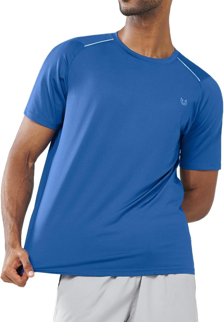 NORTHYARD Men's Athletic Running T-Shirts Workout Lightweight Short Sleeve Performance Shirts Top Tee (Blue, M)