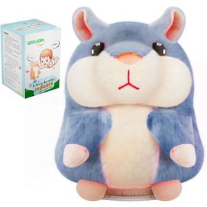 Kids Toddler Toys for Ages 2-4, Talking Hamster Repeats What You Say, Interactive Plush Repeating Toy for 2 3 4 5 6 8 Year Old Boy Girl Birthday Gift (Gray)