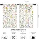 Short Small Wildflower Floral Boho Colorful Kitchen Curtains over Sink | 27.5"W x 39"L Green Leaves; colorfast print, 2 panels, rod pocket, easy to install,easy-care and washable.