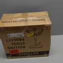 KKTONER PU Leather Round Rolling Stool with Foot Rest Swivel Height Adjustment Spa Drafting Salon Tattoo Work Office Massage Stools Task Chair (Pink)