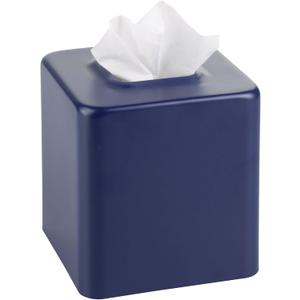 mDesign Metal Square Tissue Box Cover, Modern Facial Paper Holder - Accessories for Bathroom Vanity Countertop, Bedroom Dresser, Night Stand, Desk, Office, End Table, Unity Collection, Matte Navy Blue (Pack of 1) mDesign Metal Square Tissue Box Cover, Modern Facial Paper Holder - Accessories for Bathroom Vanity Countertop, Bedroom Dresser, Night Stand, Desk, Office, End Table, Unity Collection, Matte Navy Blue (Pack of 1)