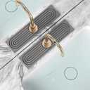 Premium Diatomite Stone Drying Mat for Kitchen Counter, Faucet Mat for Kitchen Sink, Sink Protector & Splash Guard, Quick-Dry Kitchen Sink Mat,Super Absorbent (Gray, 15.8"x4")