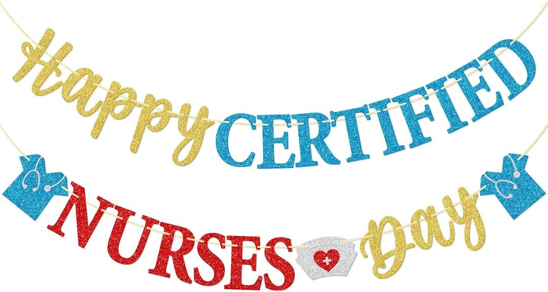 Firefairy Certified Nurses Day Banner, Certified Nurses Appreciation Party Decorations, Pre-strung