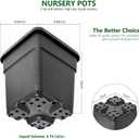 10-Pack Square Planter 3 Gallon Nursery Pots, Injection Molded Plastic Gardening Pots for Indoor Outdoor, Black, Square-3gallon-10pcs
