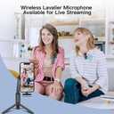 Leettus 2pcs Dual Receivers Mini Microphone for iPhone iPad Android Video Recording,Lavalier Wireless Microphones for Game,Live Streaming,Interviews,YouTube,TikTok,Vlog