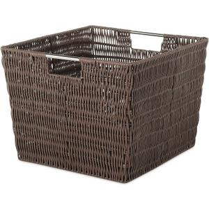 Whitmor Rattique Storage Tote Basket - Java 13W x 15D x 9.63H in. (Brown)