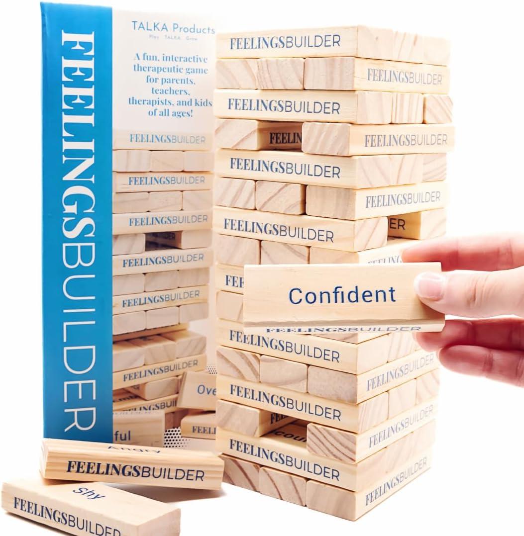 Feelings Builder - Therapy Games for Kids & Teens, Therapist Office Must Haves, Anger Management Toys, CBT Game for Kids, Teens, and Adults, Therapy Tools, Mental Health Games, ADHD Tools