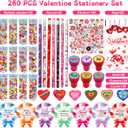 268 pcs Valentines Day Gifts for Kids Girls Boys Toddlers Classroom Valentines Goodie Bags Stuffers Valentine Gift for Kids Valentines Classroom Party Favors Prizes From Teacher